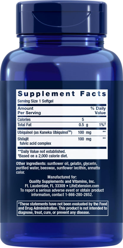 Life Extension COQ10 Super Ubiquinol 100mg – 90 Softgels (Pack of 2) with Enhanced Mitochondrial Support