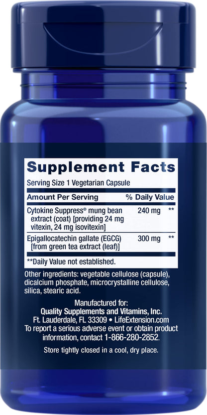 Life Extension Cytokine Suppress with EGCG – 30 Vegetarian Capsules (Pack of 2)