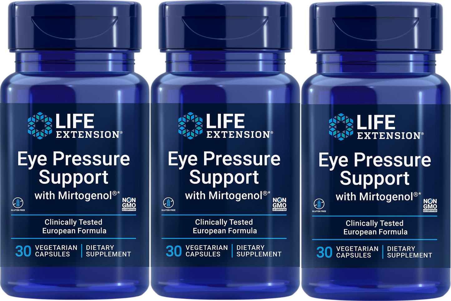 Life Extension Eye Pressure Support with Mirtogenol - Vcaps 30 Count (3-Pack)