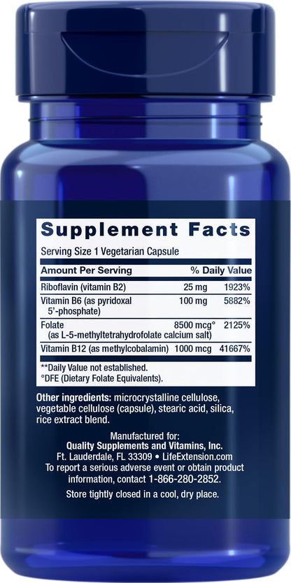 Life Extension Homocysteine Resist – 60 Vegetarian Capsules (Pack of 2) | Once-Daily B Vitamins + Folate, Gluten-Free