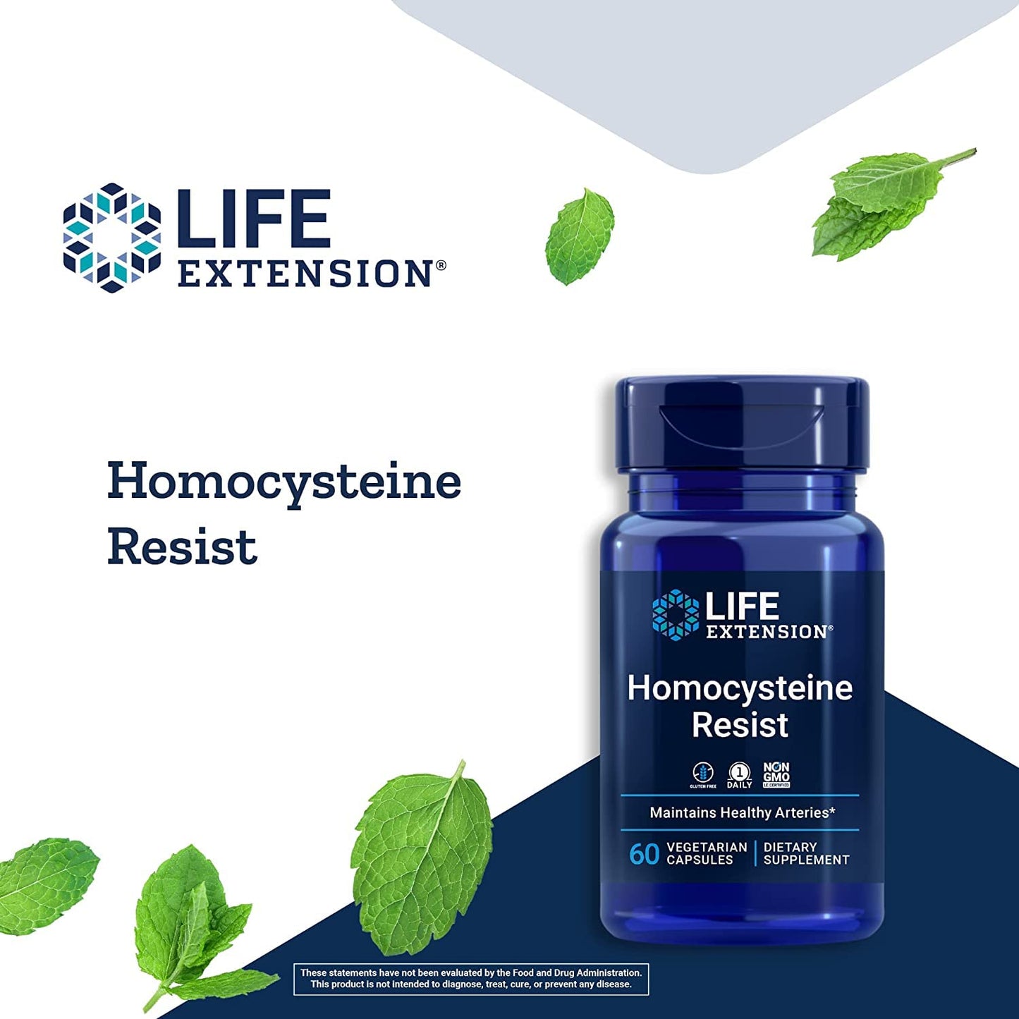 Life Extension Homocysteine Resist – 60 Vegetarian Capsules (Pack of 2) | Once-Daily B Vitamins + Folate, Gluten-Free