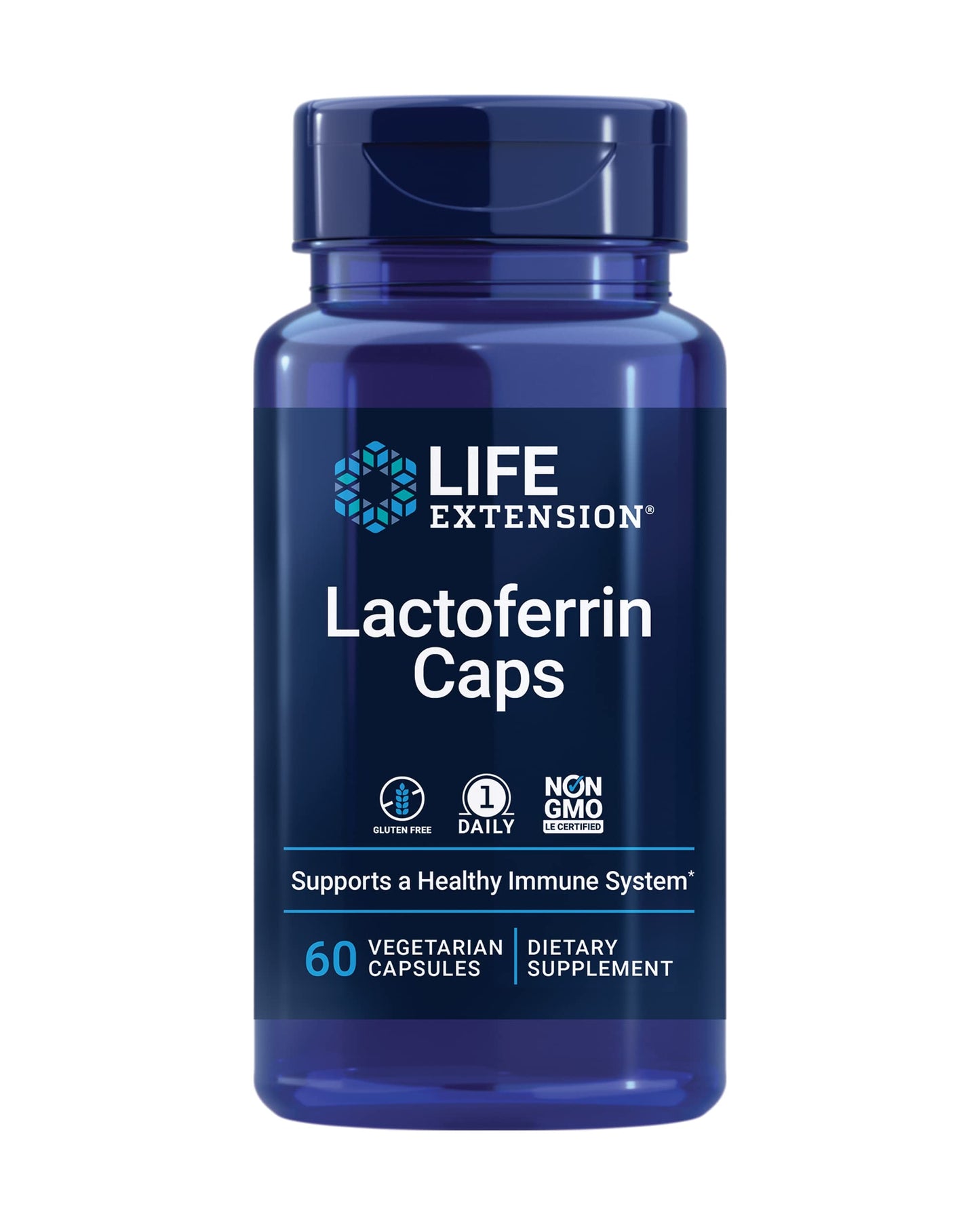Life Extension Lactoferrin Caps — Immune Support, GI Health, Vision Health | Gluten-Free, Non-GMO, 60 Capsules