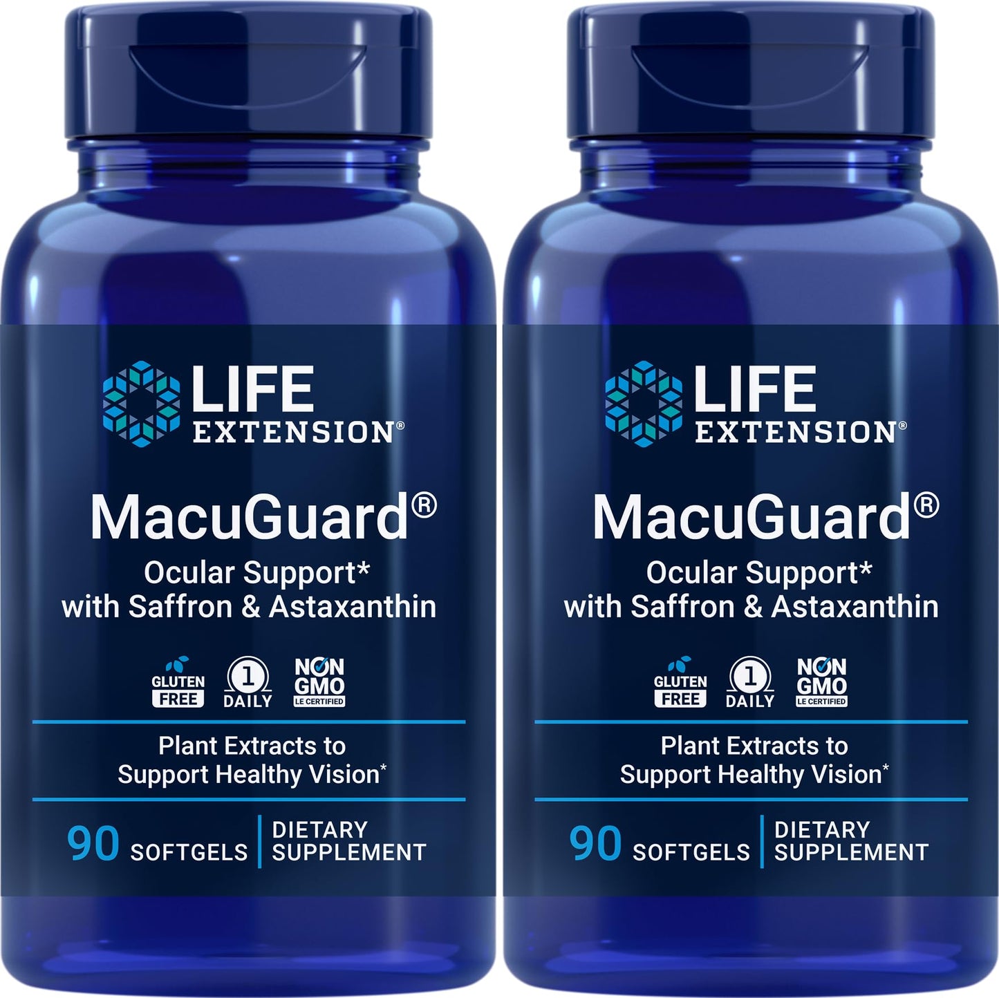 Life Extension MacuGuard 90 Softgels (Pack of 2) – Saffron & Astaxanthin for Eye Health