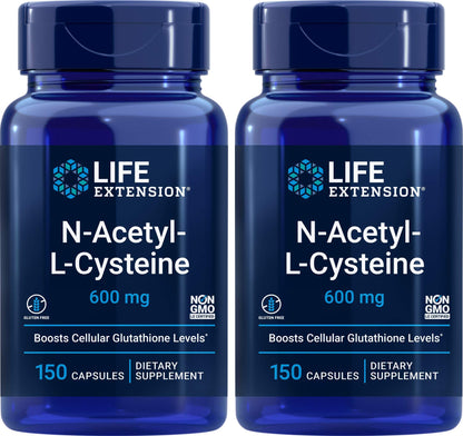 Life Extension N-Acetyl-L-Cysteine (NAC) 600mg – 300 Capsules (Pack of 2) | Immune & Liver Support