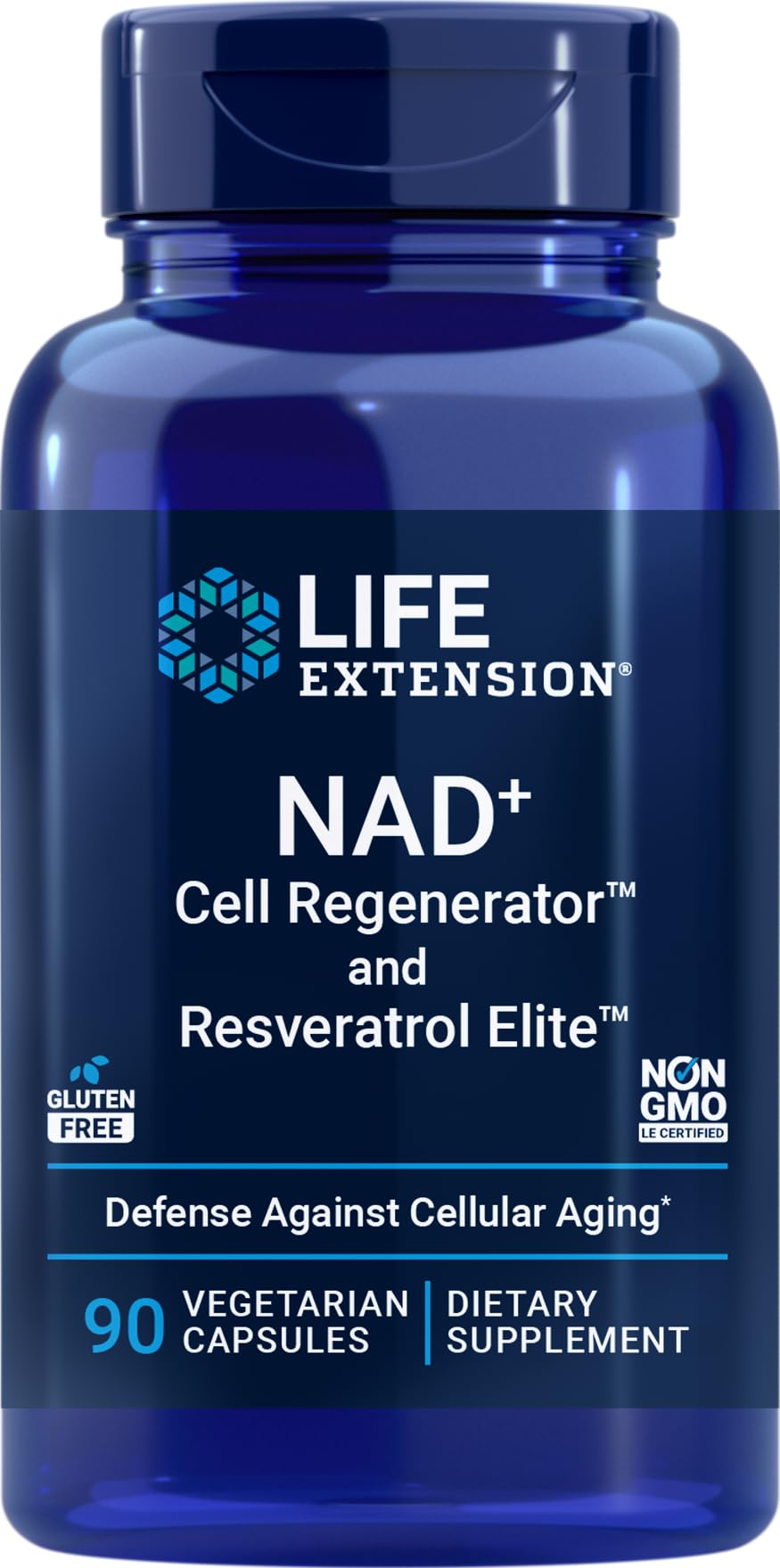 Life Extension NAD+ Cell Regenerator & Resveratrol Elite – 90 Veg Caps