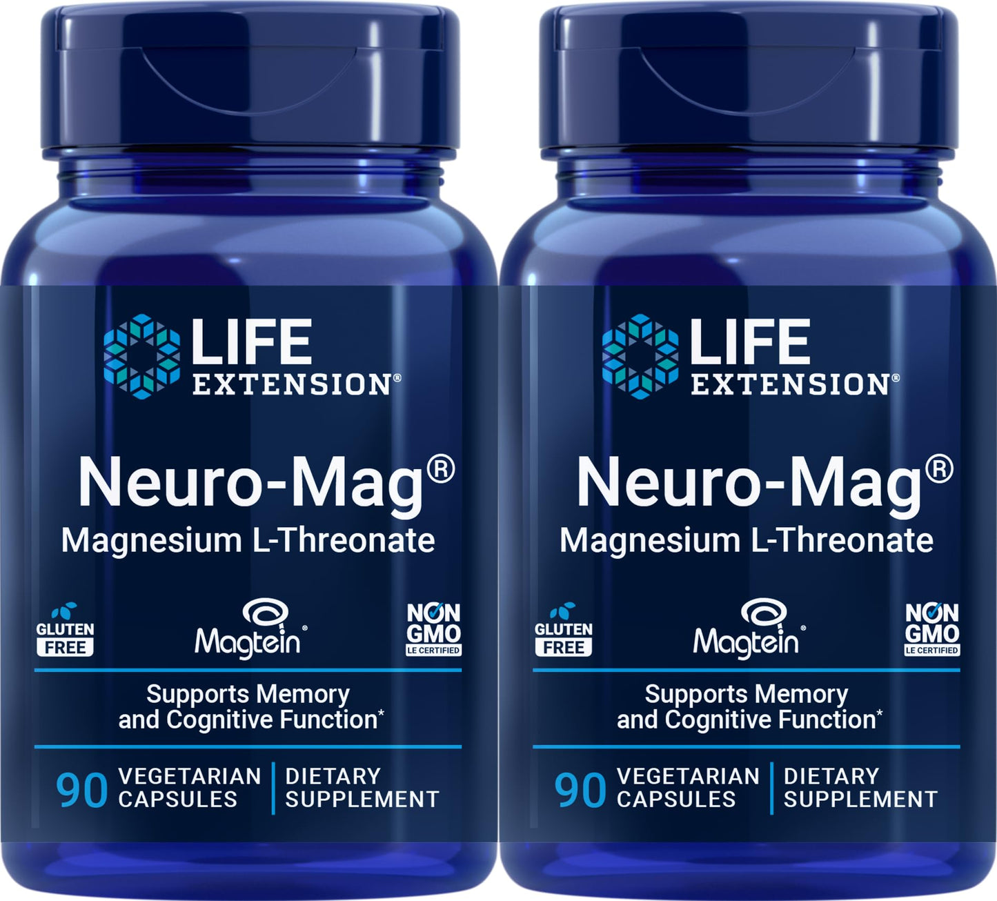 Life Extension Neuro-mag Magnesium L-threonate, 90 Count (2 Pack) – Brain Support & Focus