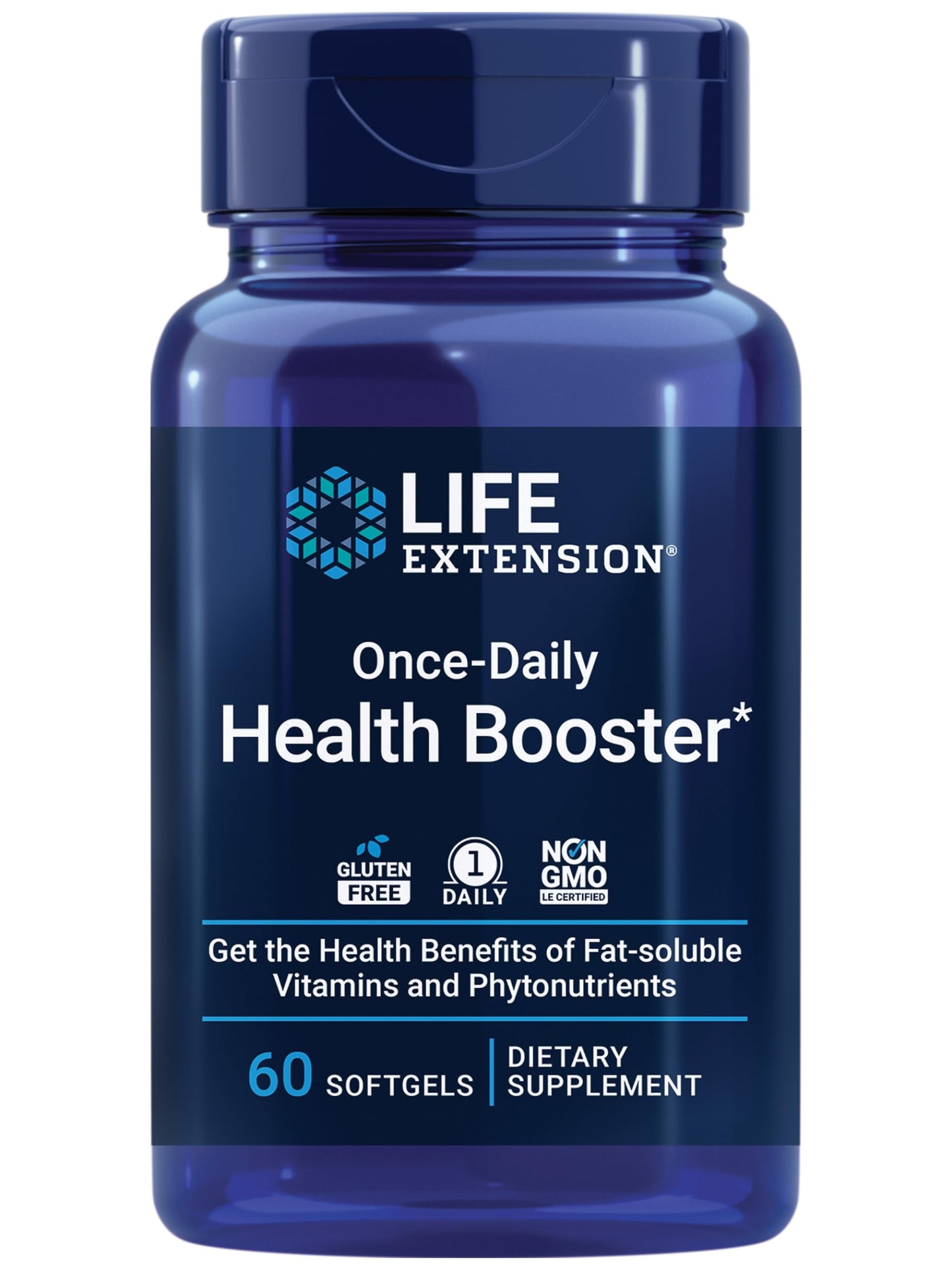 Life Extension Once-Daily Health Booster – Vitamin K1/K2, Vitamin E, Saffron & Lutein | 60 Softgels | Non-GMO, Gluten-Free