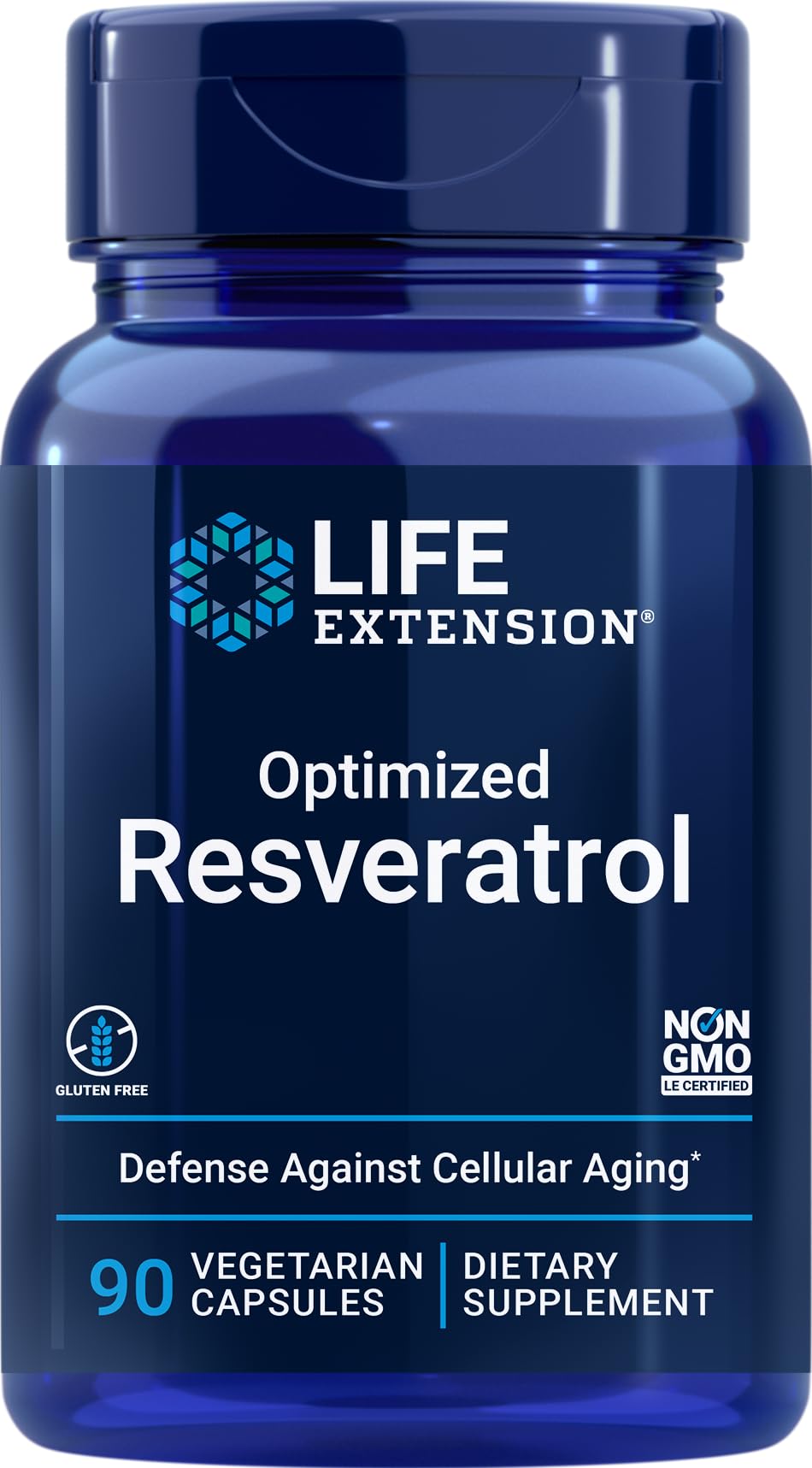 Life Extension Optimized Resveratrol – 90 Veg Capsules | Youthful Gene Expression & Mitochondrial Support