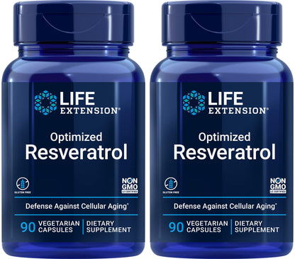 Life Extension Optimized Resveratrol, 90 Veg Caps (Pack of 2)