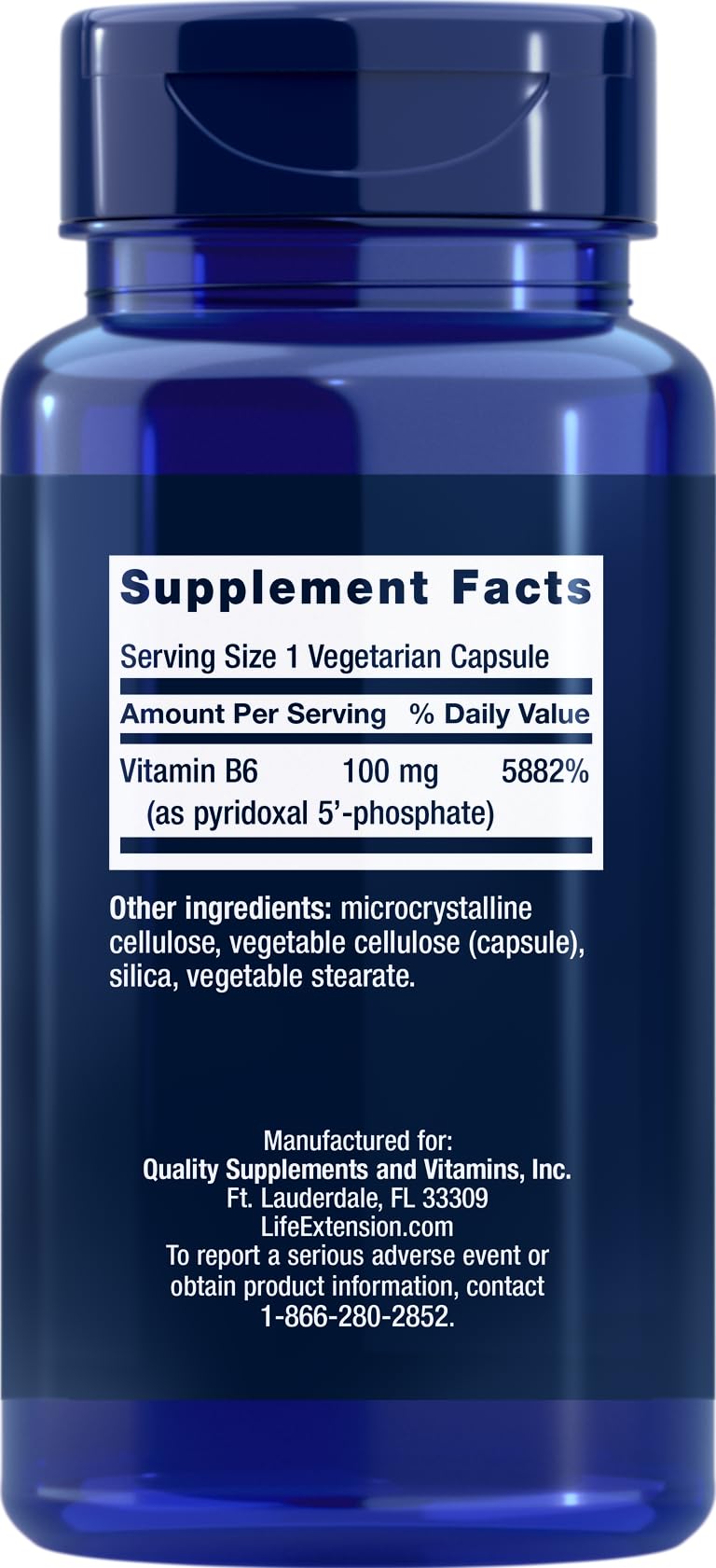 Life Extension P5P 100 mg – Vitamin B6 (Pyridoxal-5'-Phosphate) 180 Veg Capsules, Pack of 2