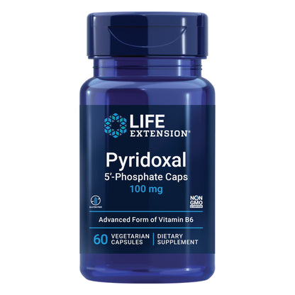 Life Extension Pyridoxal 5'-Phosphate Caps – Vitamin B6 100 mg | Bioactive B6 for Cardiovascular, Nervous System & Kidney Health