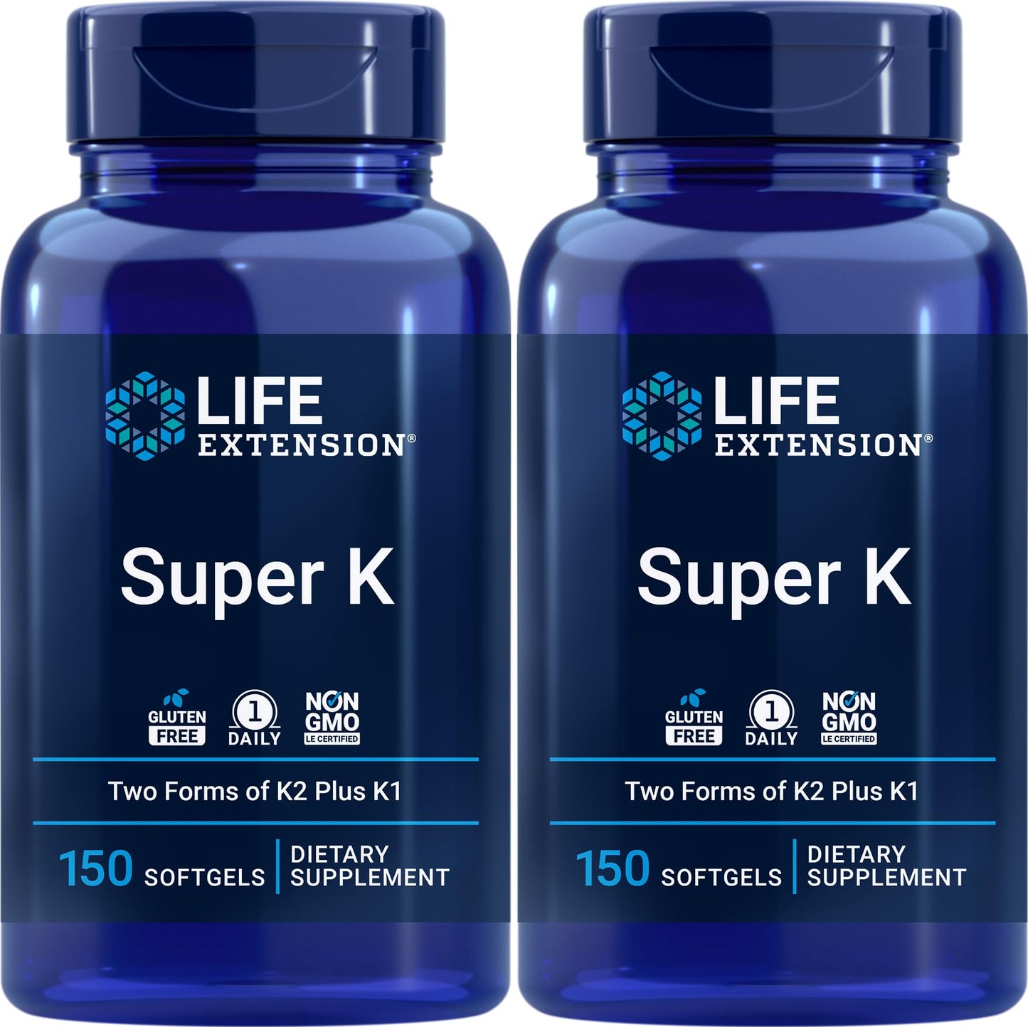 Life Extension Super K – 150 Softgels (Pack of 2) with Vitamin K, K2 & Vitamin C