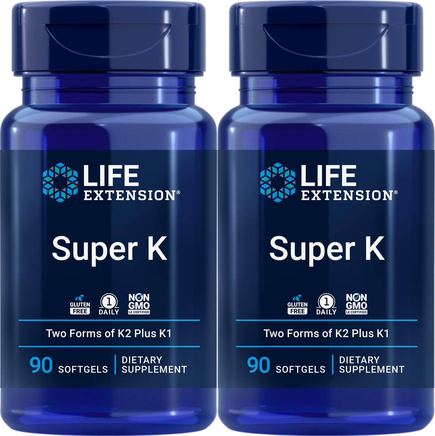 Life Extension Super K, 90 Softgels (Pack of 2) – Triple Vitamin K Formula