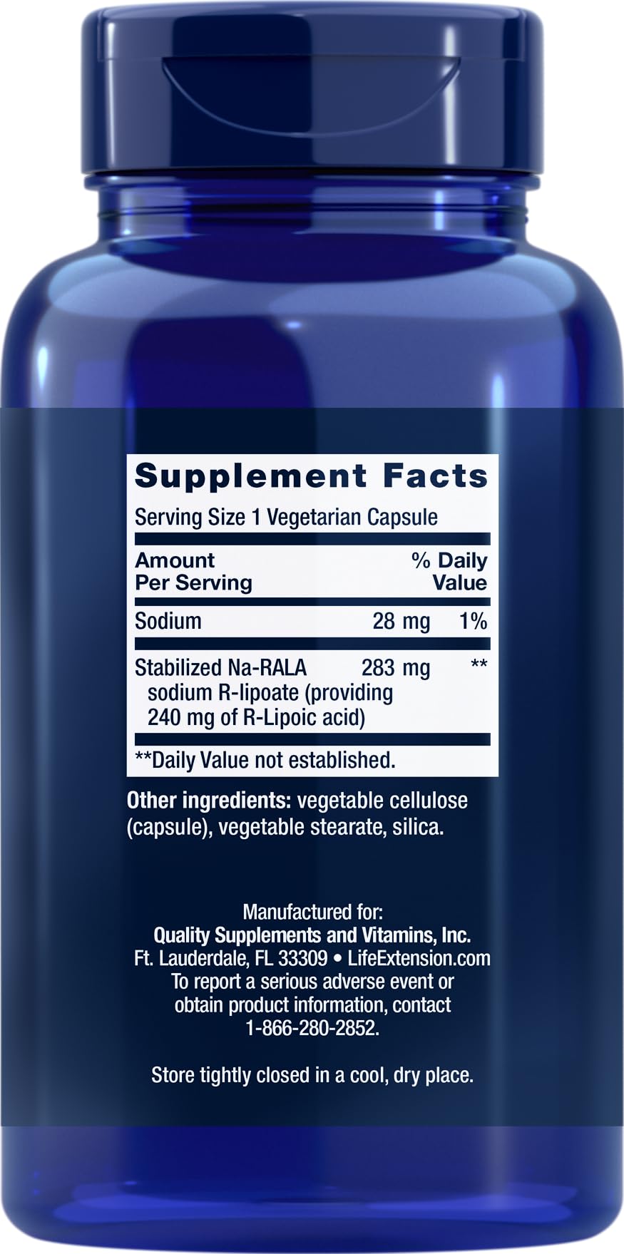 Life Extension Super R-Lipoic Acid 240 mg | 90 Vegetarian Capsules