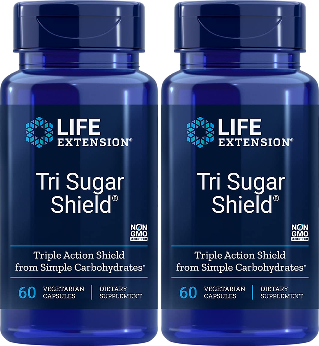 Life Extension Tri Sugar Shield - 60 Vegetarian Capsules (Pack of 2)