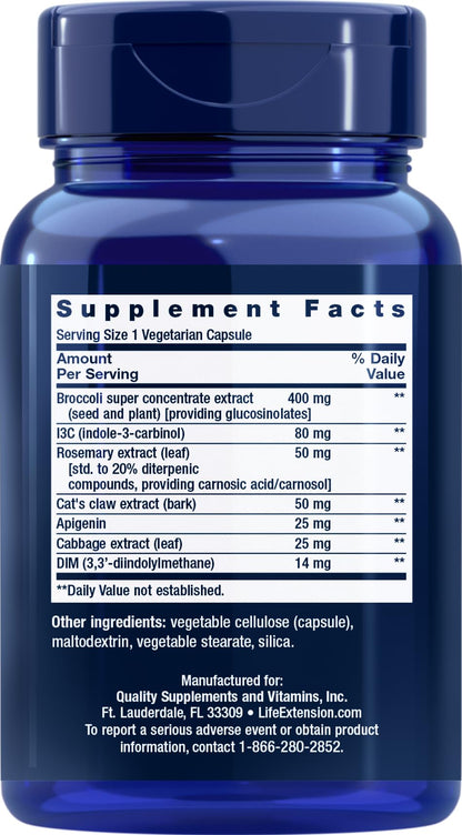 Life Extension Triple Action Cruciferous Vegetable Extract – 2-Pack, 60 Vegetarian Capsules