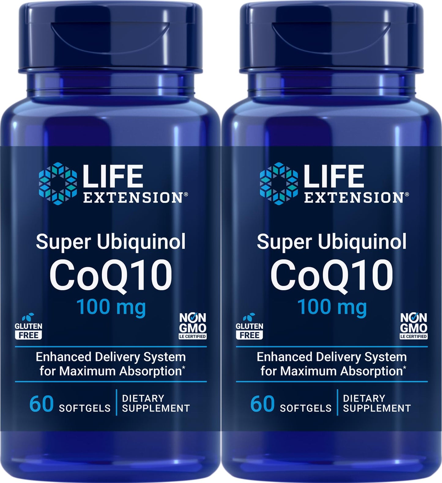 Life Extension Super Ubiquinol CoQ10 100 mg – 60 softgels (Pack of 2)