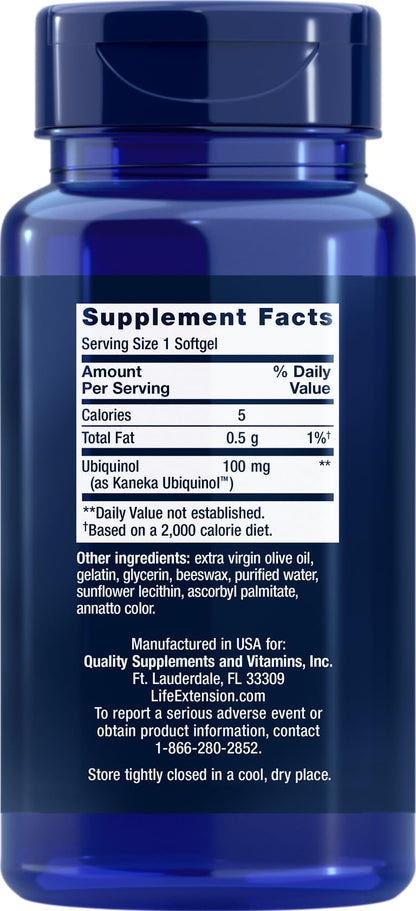Life Extension Super Ubiquinol CoQ10 100 mg – 60 softgels (Pack of 2)