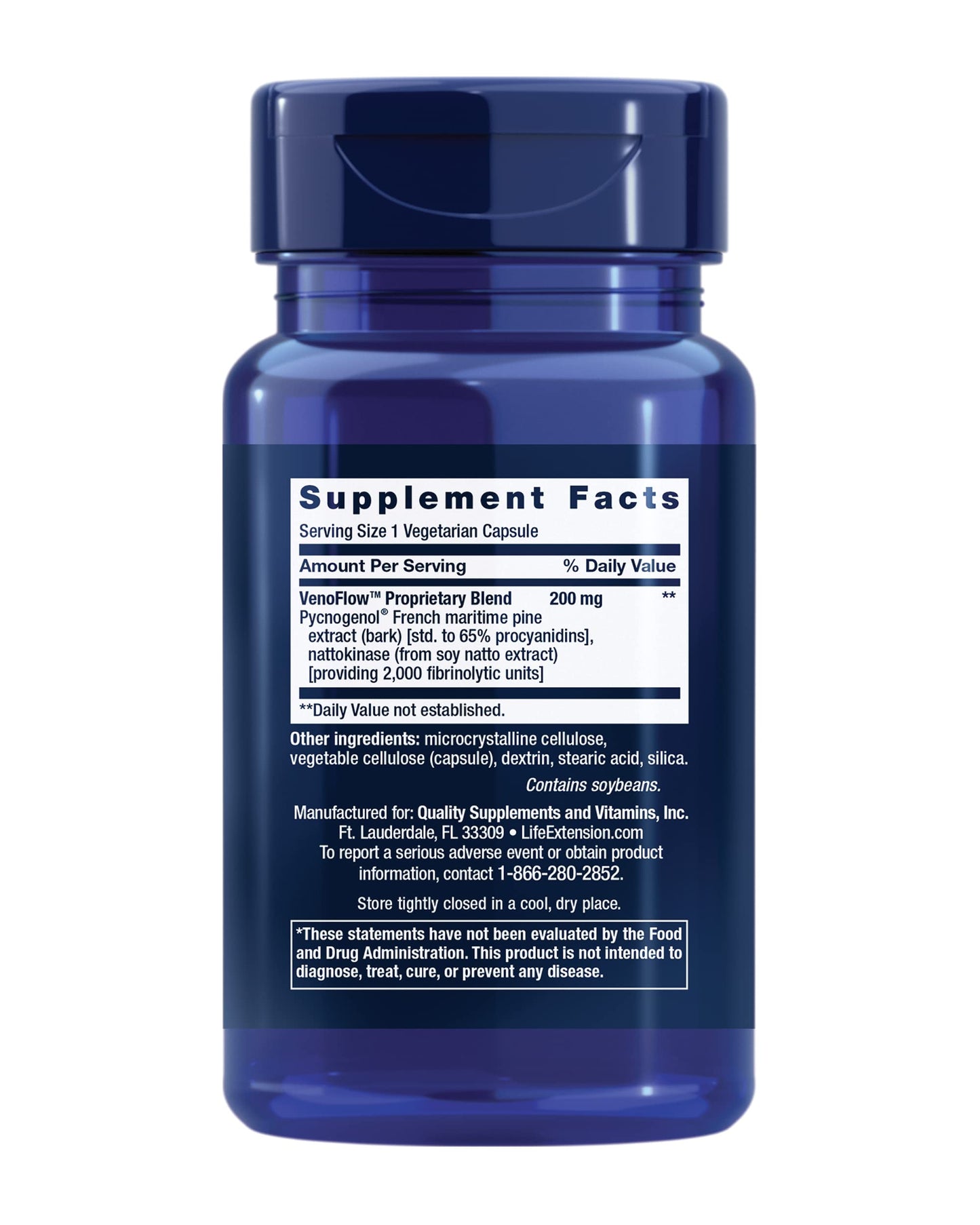 Life Extension VenoFlow Nattokinase Enzyme & Pycnogenol — Supports Healthy Circulation | 30 Vegetarian Capsules