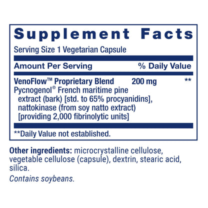 Life Extension VenoFlow Nattokinase Enzyme & Pycnogenol — Supports Healthy Circulation | 30 Vegetarian Capsules