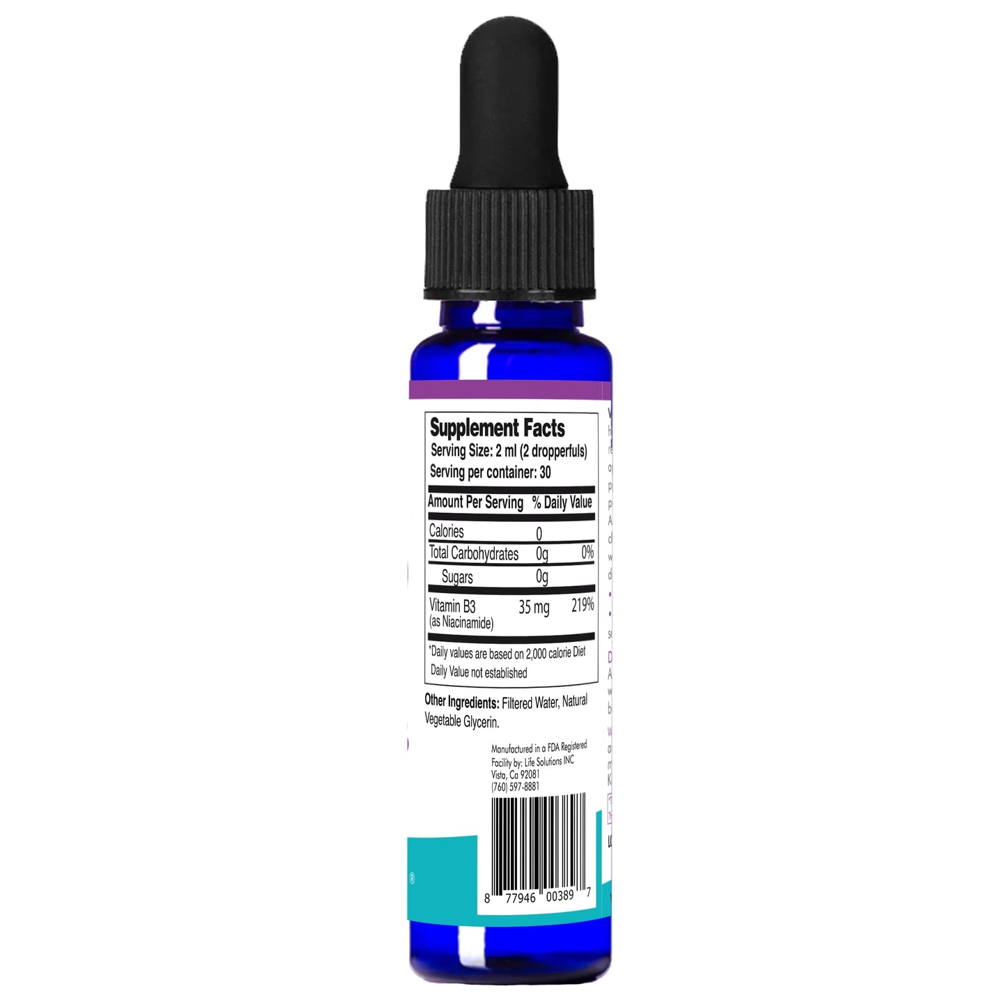 Life Solutions Vitamin B3 Niacinamide 2oz Dropper - Skin Health & Vitality