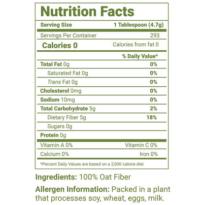 LifeSource Oat Fiber 500 (1 lb) – Keto, Zero-Carb, Gluten-Free