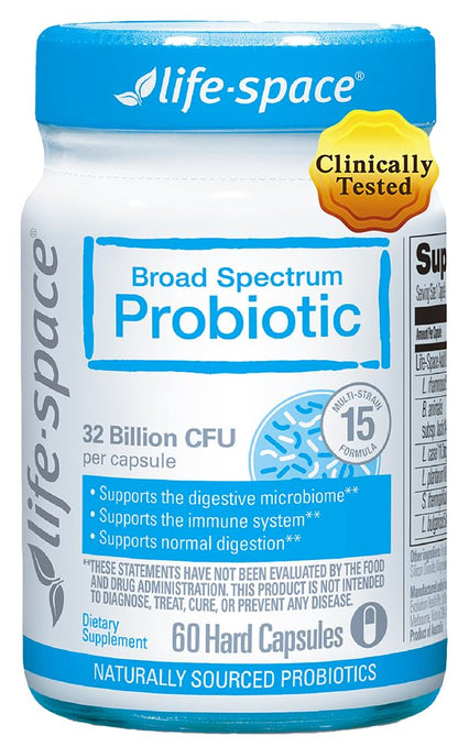 Life-Space Premium Broad Spectrum Probiotics — 32B CFU, 15 Strains, 60 Veg Capsules