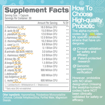 Life-Space Probiotic 96B CFU - 15 Strains, 30 Veg Capsules