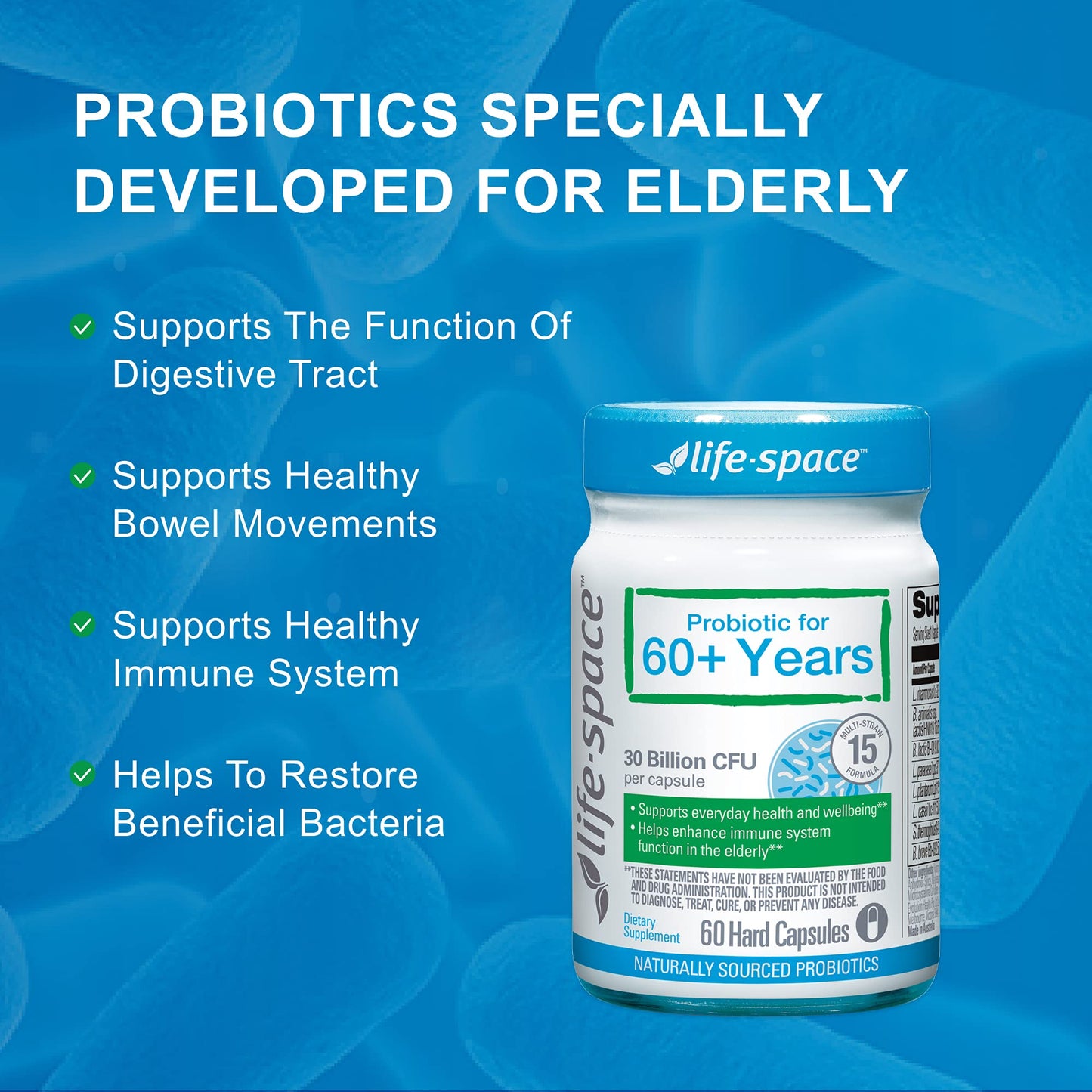 Life-Space Probiotic 60+ | 30B CFU, 60 Caps, Immune & GI Health