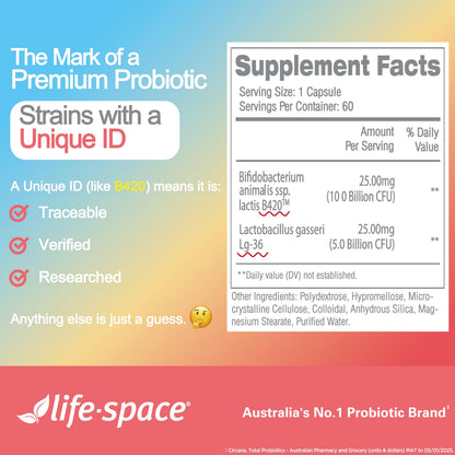 Life-Space Shape B420 Probiotics — Prebiotic + Probiotic for Metabolism Support, 60 Veg Capsules (2-Month Serving)