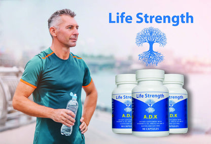 LifeStrength ADK Supplement (90 CT) – A1, D3 & K2 (MK7) for Bone & Immune Health – Pack of 2