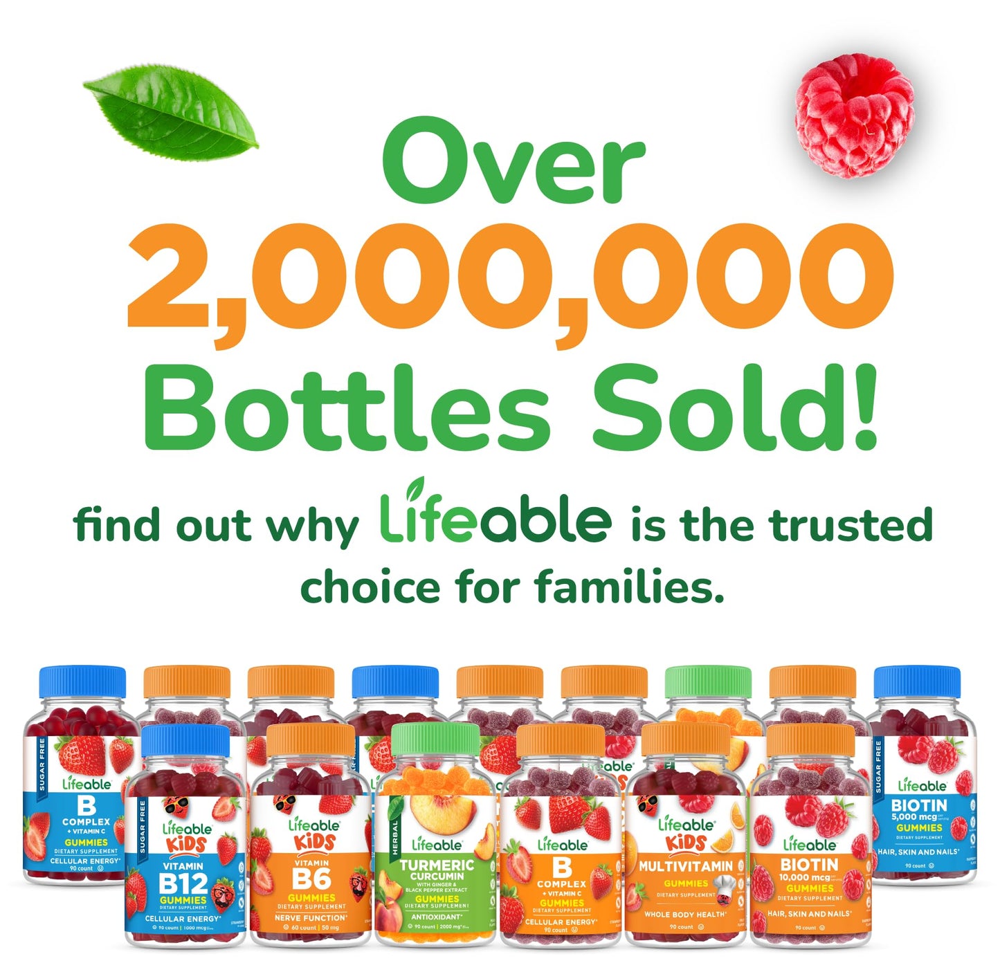 Lifeable Omega 3 for Kids Gummies | Vegan DHA Supplement | Plant-Based Flaxseed Oil | 60 Gummies