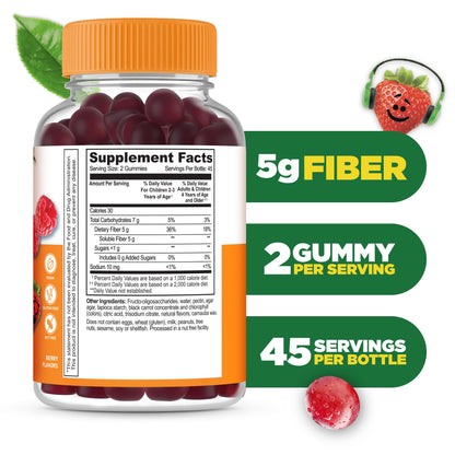 Lifeable Prebiotic Fiber Gummies for Kids – 5g Fiber, 90 Gummies | Digestive Health