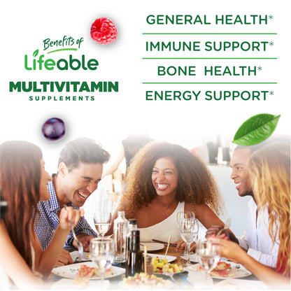Lifeable Sugar Free Multivitamin for Men Gummies | Iron & 18 Essential Vitamins | Sugar Free Vitamins | 90 Gummies