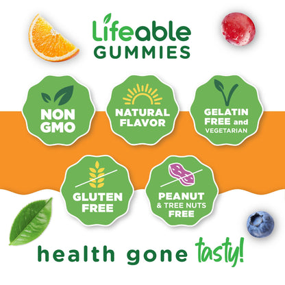 Lifeable Women's Multivitamin Gummy – A, C, D, E, B Vitamins, Iodine, Zinc | 90 Gummies