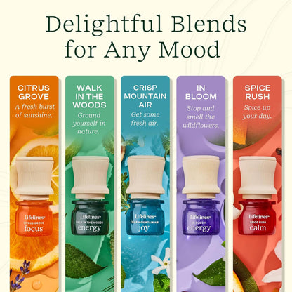 Lifelines 5-Pack Essential Oil Blends Discovery Set | Joy, Calm, Focus & Energy