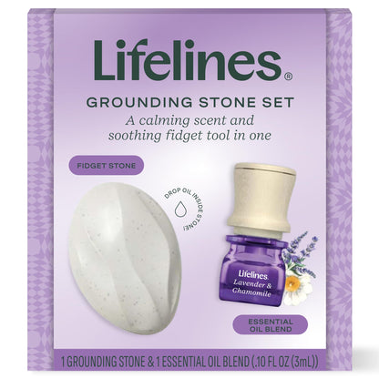 Lifelines Grounding Stone Gift Set – Fidget Tool & Essential Oil Blend