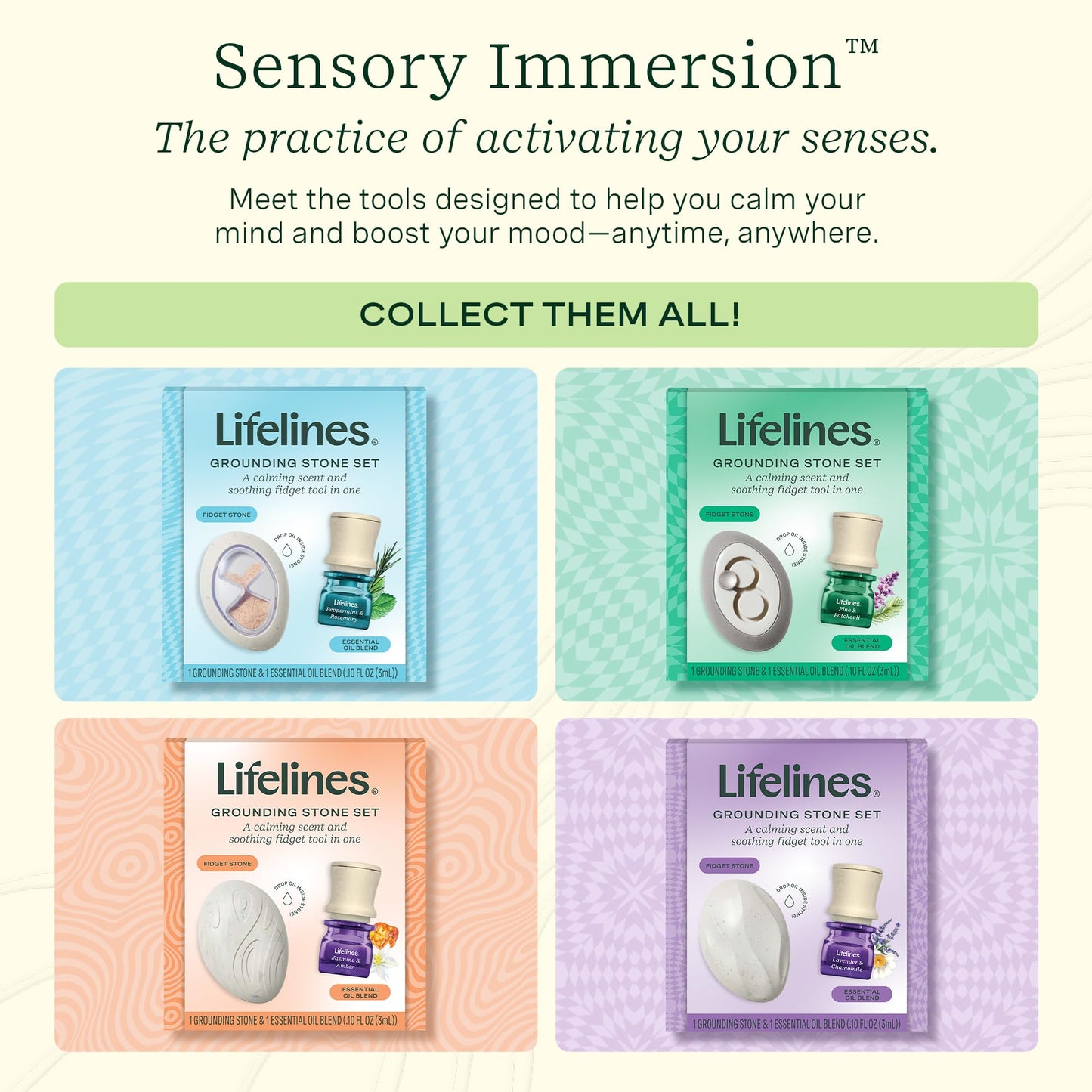 Lifelines Grounding Stone Gift Set – Fidget Tool & Essential Oil Blend