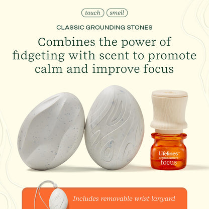 Lifelines Grounding Stones 2-Pack – Scented Fidget Diffuser for Calm & Focus