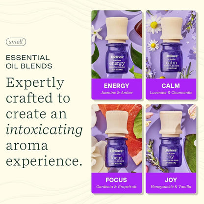 Lifelines Essential Oil Blends 4-Pack In Bloom – Joy, Calm, Focus & Energy