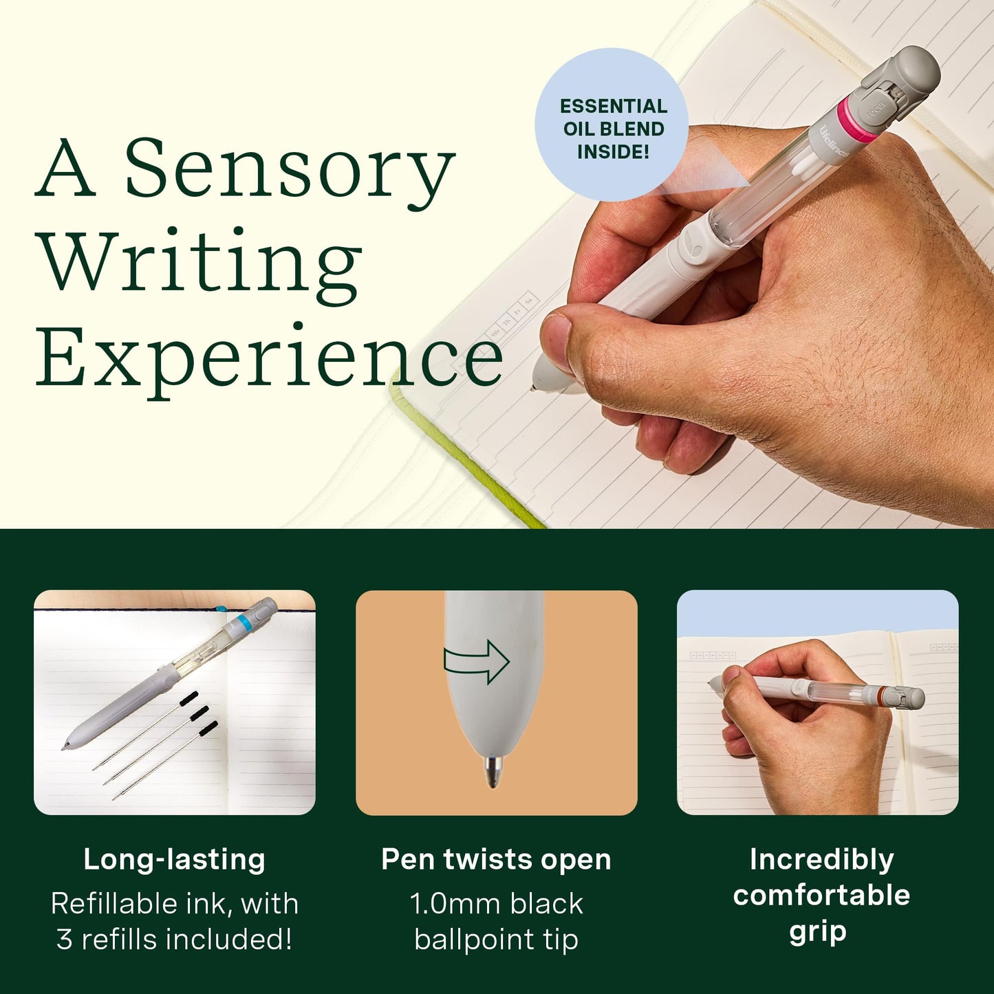 Lifelines Pen Diffuser Set – Candy Store 3-Pack, 1mm Black Ballpoint