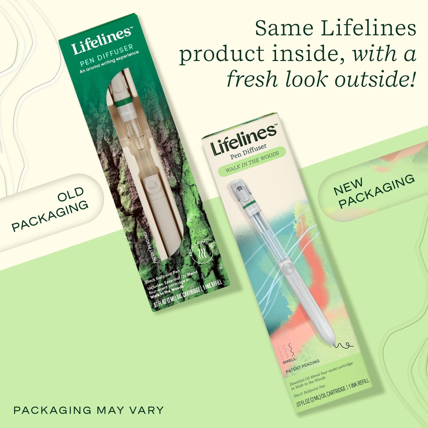 Lifelines Pen Diffuser – Walk in the Woods (1.0 mm Black Ballpoint, Aromatherapy)