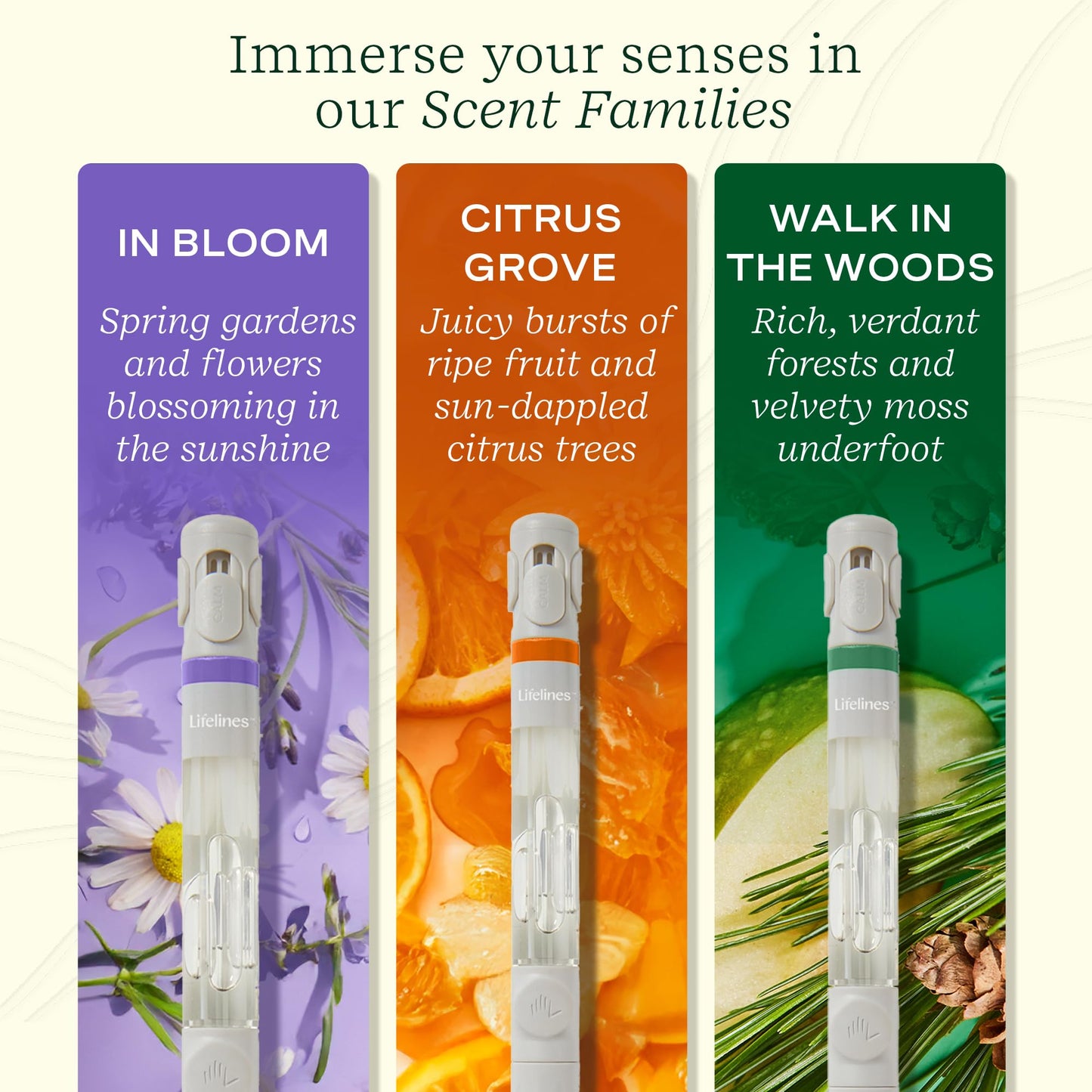 Lifelines Pen Diffuser Set – Nature's Escape 3-Pack | Aromatherapy Pens with Scented Ink Diffusion
