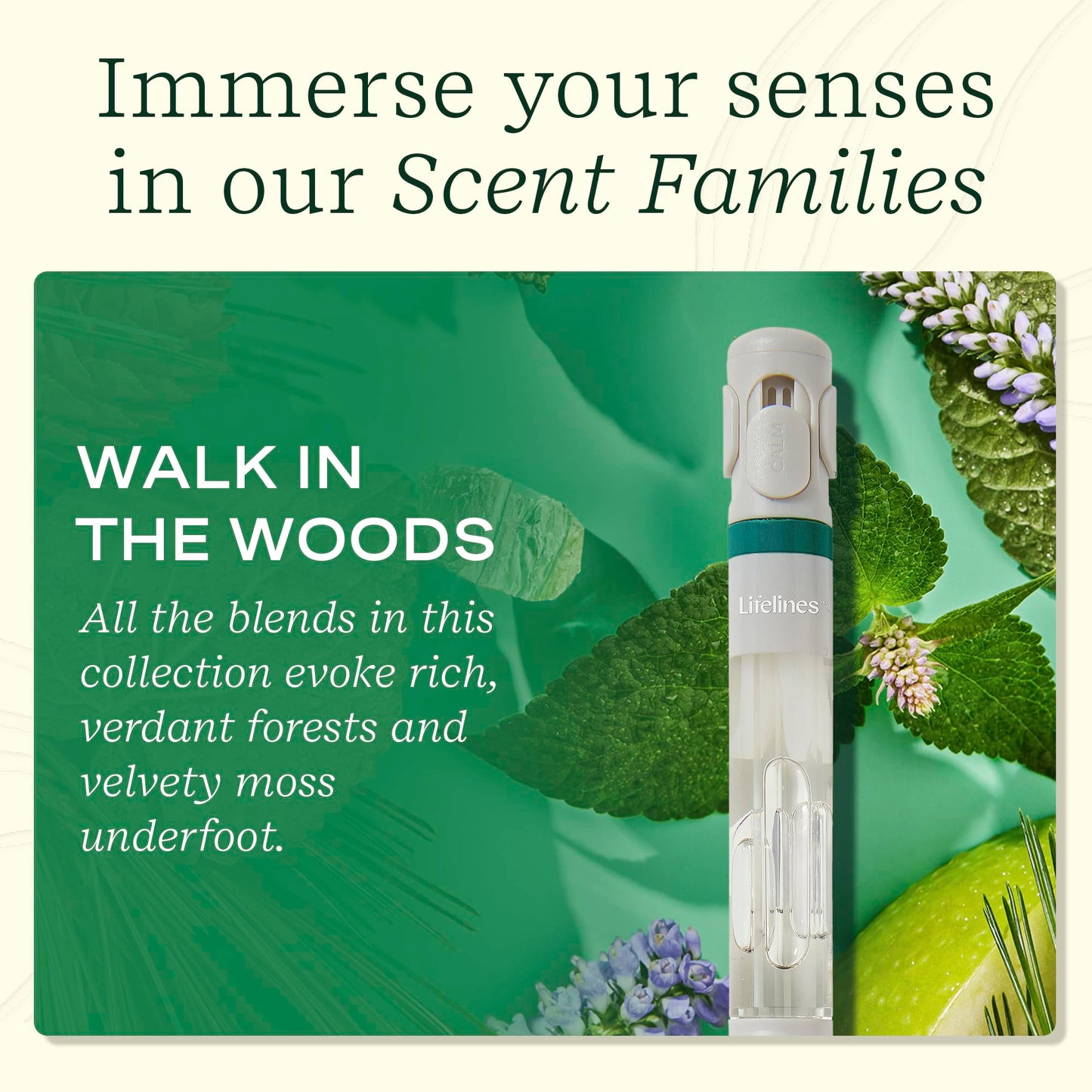 Lifelines Pen Diffuser – Walk in the Woods (1.0 mm Black Ballpoint, Aromatherapy)