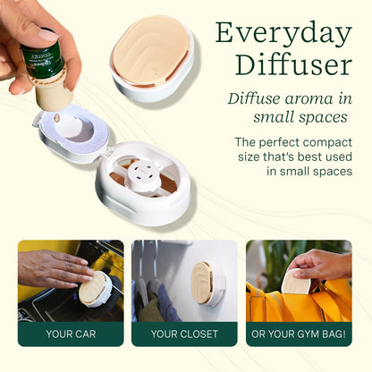 Lifelines Sensory Essentials Travel Set | Portable Diffuser, Fidget Stone & 3 Essential Oil Blends