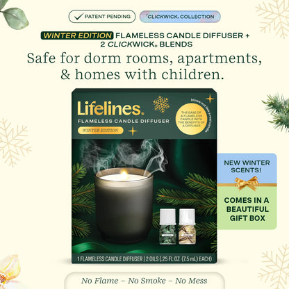 Lifelines Flameless Diffuser Winter Edition Gift Set – 2 ClickWick Blends