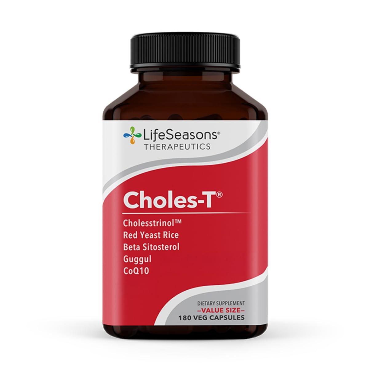 LifeSeasons Choles-T - Cholesterol Support Supplement with Red Yeast Rice, CoQ10, Guggul & Phytosterols - 180 Capsules
