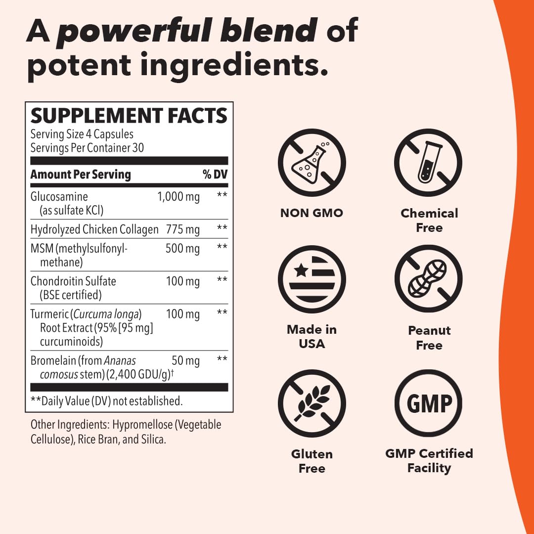 LifeSeasons Mobili-T Joint Support Supplement - MSM, Chondroitin, Collagen, Glucosamine & Turmeric | 208 Capsules
