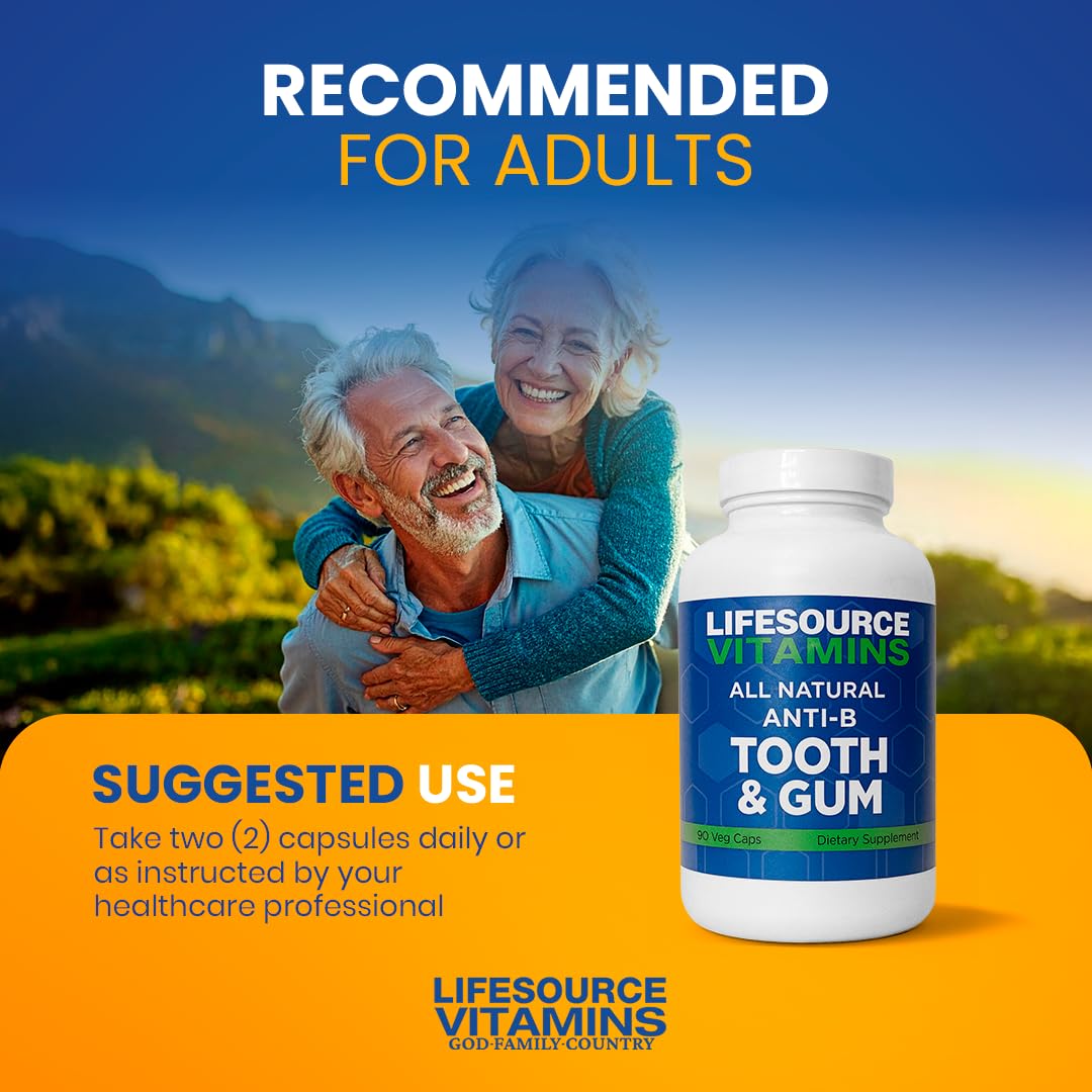 LifeSourceVitamins Tooth & Gum Anti-B Support – 90 Caps – Proprietary Formula | LVs