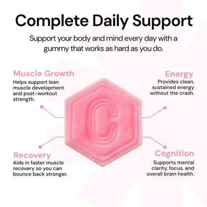 Create Creatine Monohydrate Gummies – 1.5g per Gummy, Vegan, Anti-Melt, Orange Flavor